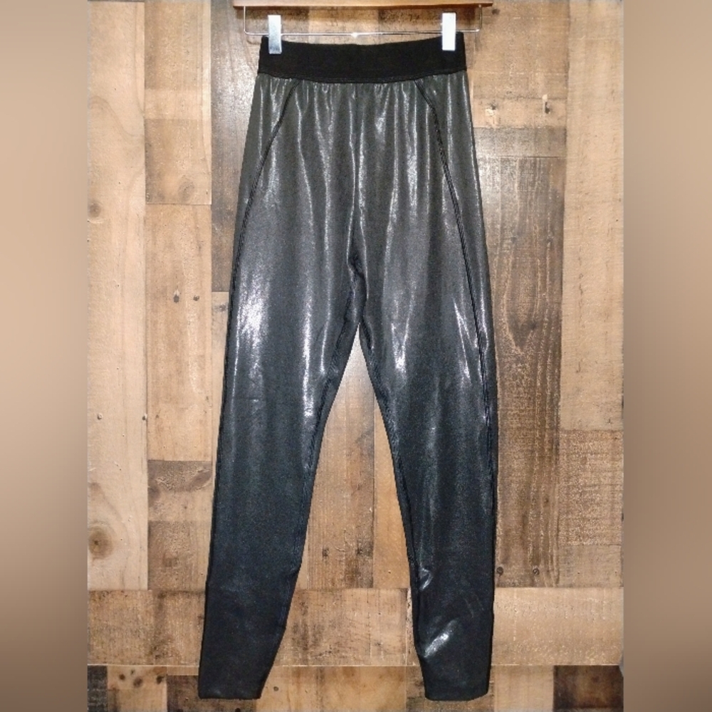 NWT Pink Active High Rise Full Length Stretch Legging Shiney Pants Size Small